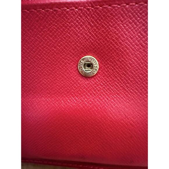 LOUIS VUITTON Epi Leather Bifold Wallet Red Coin Pocket Made in France - Picture 10 of 15